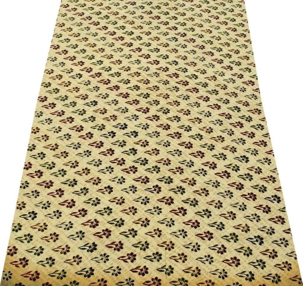 Vintage Saree Remnant Scrap Multi Purpose Printed Embroidered Craft Fabric