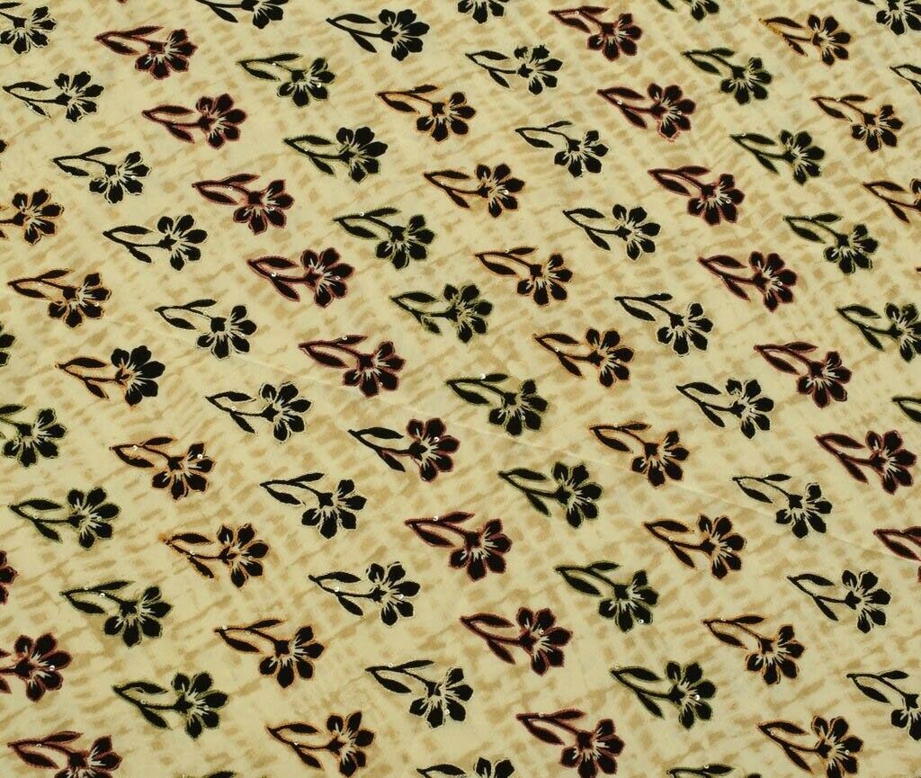 Vintage Saree Remnant Scrap Multi Purpose Printed Embroidered Craft Fabric