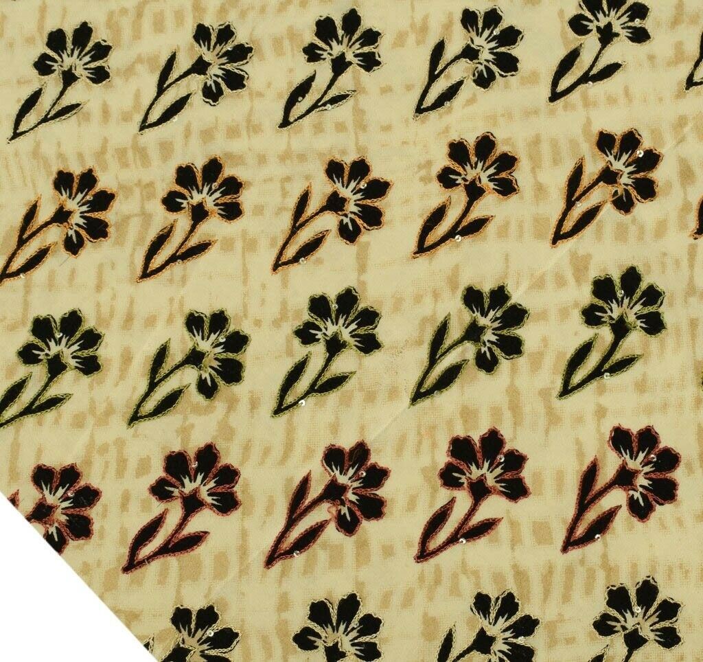 Vintage Saree Remnant Scrap Multi Purpose Printed Embroidered Craft Fabric