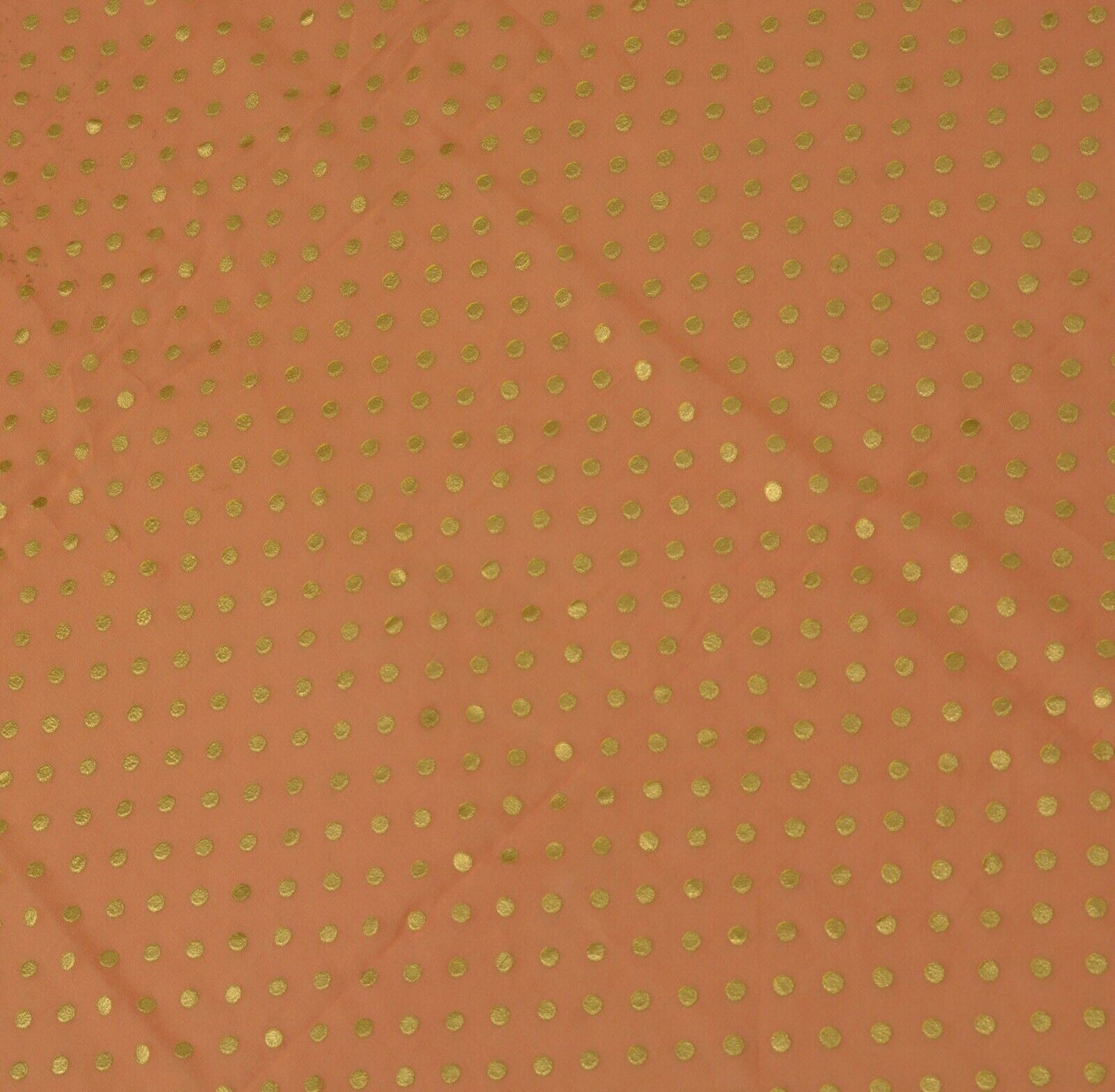 Vintage Saree Remnant Scrap Multi Purpose Craft Glitter Work Peach Fabric