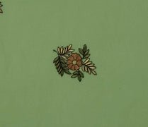 Blend Georgette Silk Vintage Sari Remnant Scrap Fabric for Sewing Craft Green