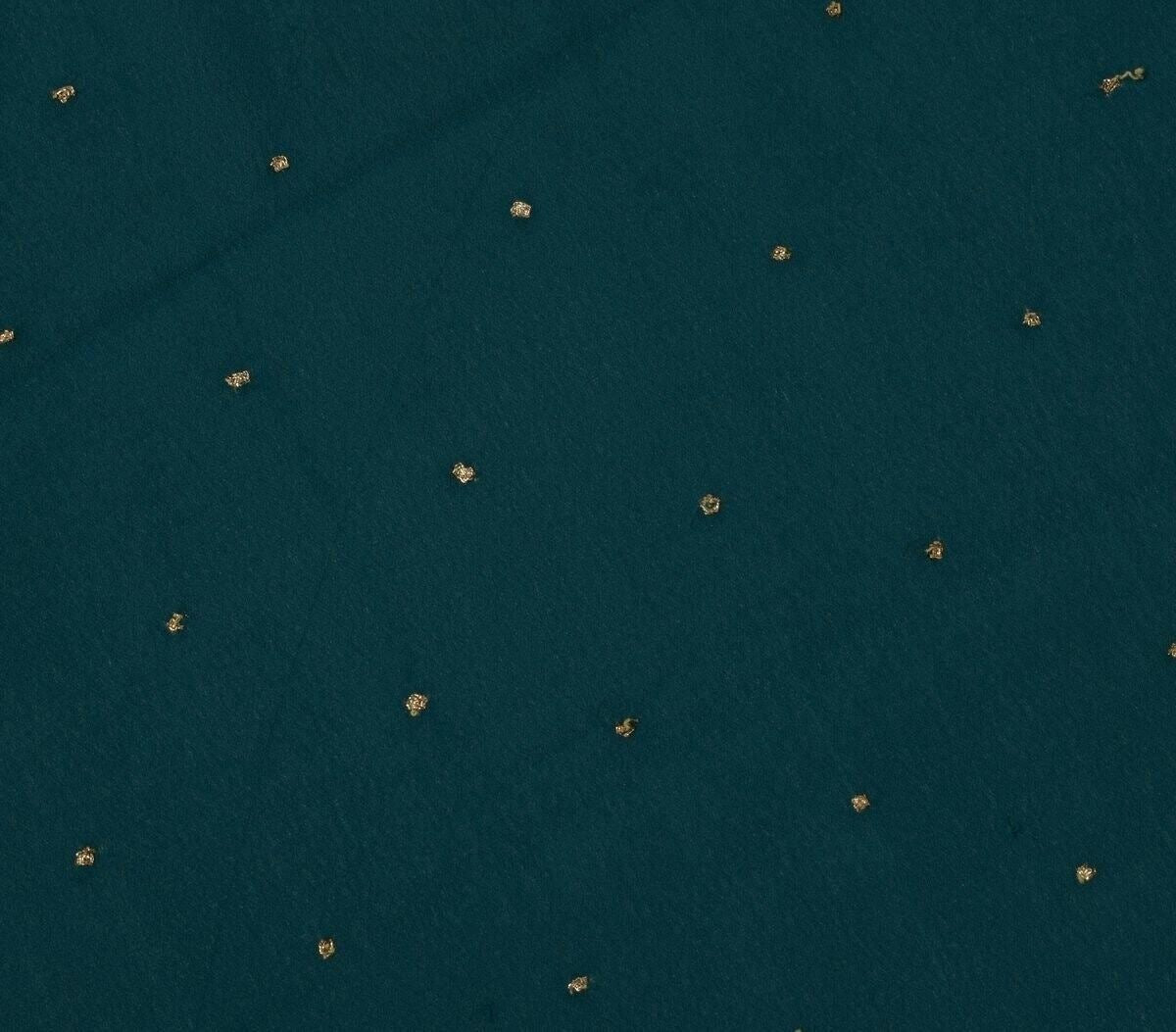 Blend Georgette Silk Vintage Sari Remnant Scrap Fabric for Sewing Craft Green