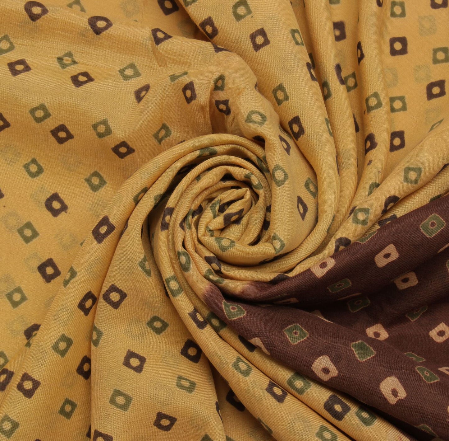 Sushila Vintage Cream Saree 100% Pure Cotton Bandhani Printed Soft Craft Fabric