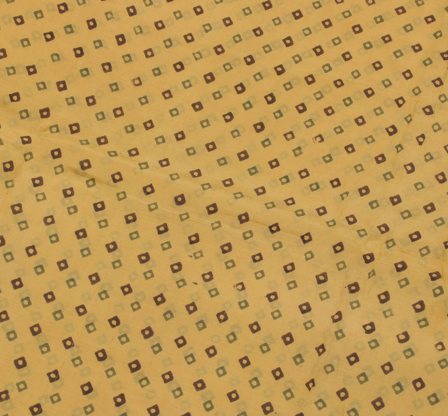 Sushila Vintage Cream Saree 100% Pure Cotton Bandhani Printed Soft Craft Fabric