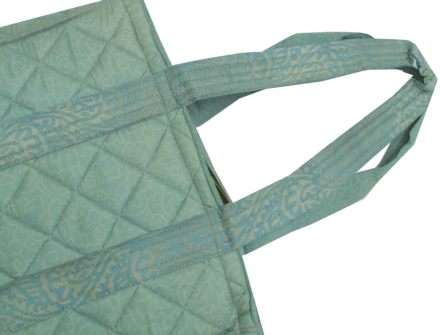 Sushila Vintage Sky Blue Tote Bag 100% Pure Silk Printed Handbag Shoulder Bag