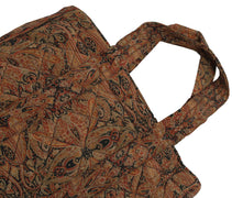 Sushila Vintage Black Tote Bag 100% Pure Silk Printed Handbag Shoulder Bag