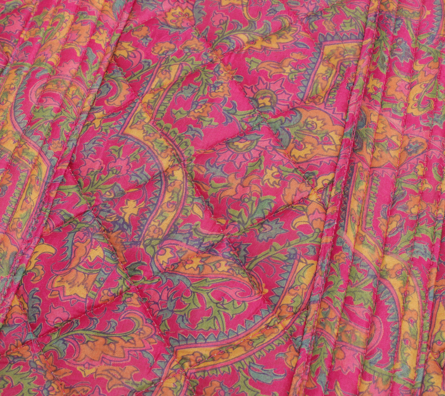 Sushila Vintage Magenta Tote Bag 100% Pure Silk Printed Handbag Shoulder Bag