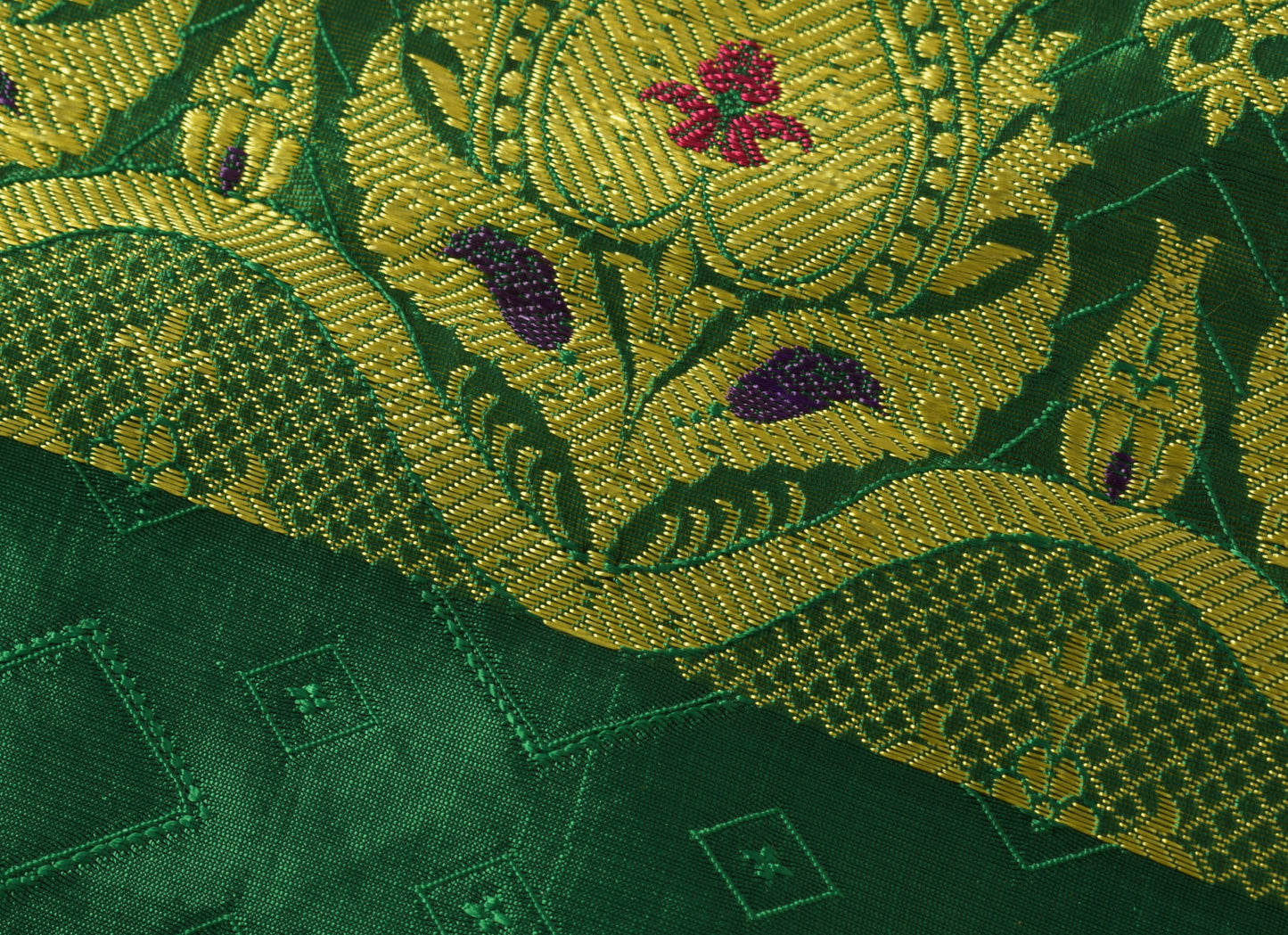 Sushila Vintage Maroon Scrap Craft Saree Blend Silk Woven Banarasi Sari Fabric