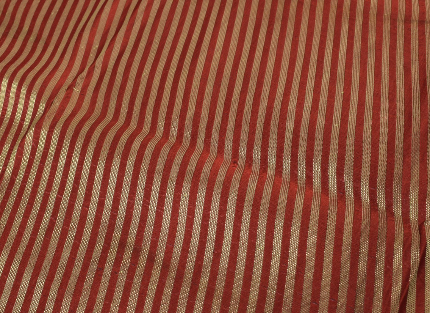 Sushila Vintage Maroon BANARASI Brocade Scrap Sari Pure Silk Woven Sari Fabric