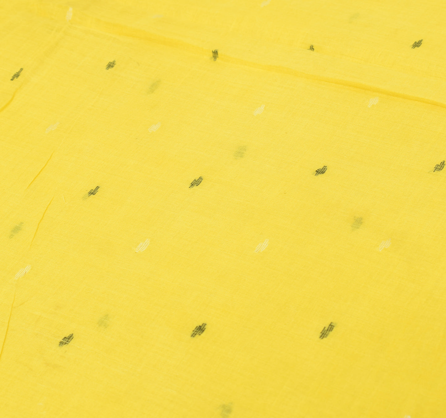 Sushila Vintage Yellow Scrap Craft Saree Pure Cotton Weaving Indian Sari Fabric