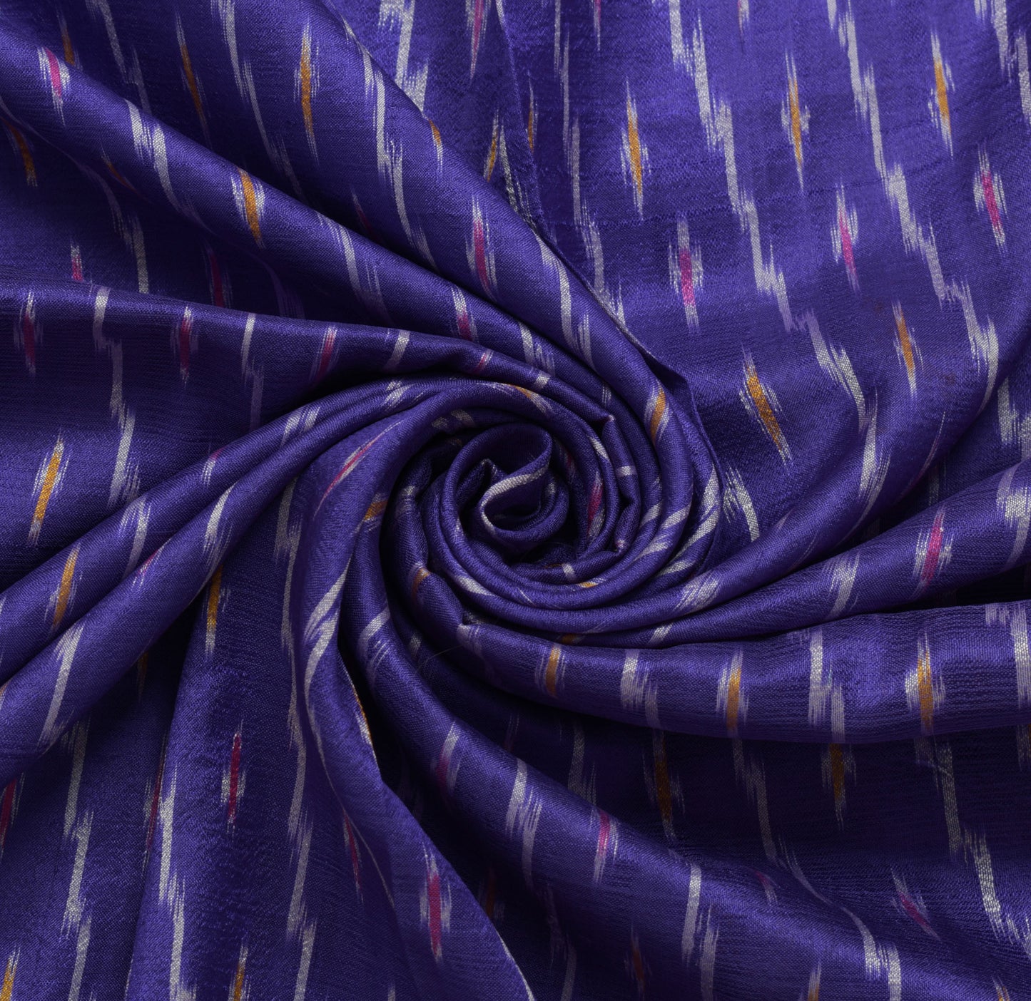 Sushila Vintage Blue Scrap Craft Sari Pure Silk Hand Woven Ikkat Patola Fabric