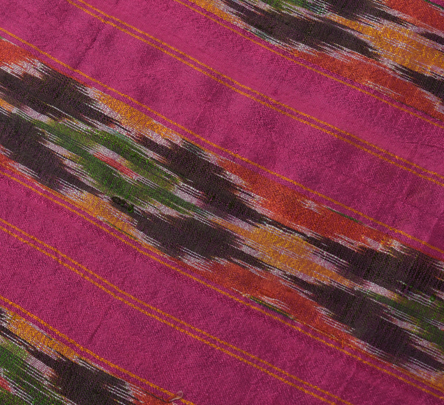 Sushila Vintage Blue Scrap Craft Sari Pure Silk Hand Woven Ikkat Patola Fabric