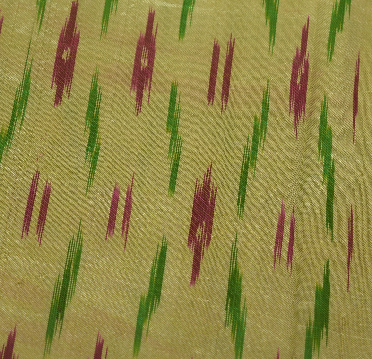 Sushila Vintage Cream Scrap Craft Saree Pure Silk Hand Woven Ikkat Patola Fabric