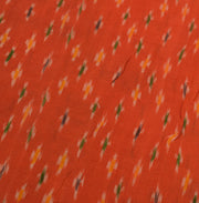 Sushila Vintage Orange Scrap Saree Pure Silk Hand Woven Ikkat Patola Sari Fabric