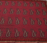 Sushila Vintage Mauve Scrap Saree Pure Georgette Silk Embroidered Sari Fabric