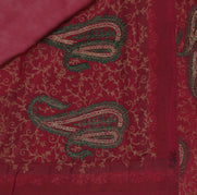 Sushila Vintage Mauve Scrap Saree Pure Georgette Silk Embroidered Sari Fabric