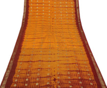 Sushila Vintage Mustard Scrap Sari Blend Georgette Silk Woven Floral Sari Fabric