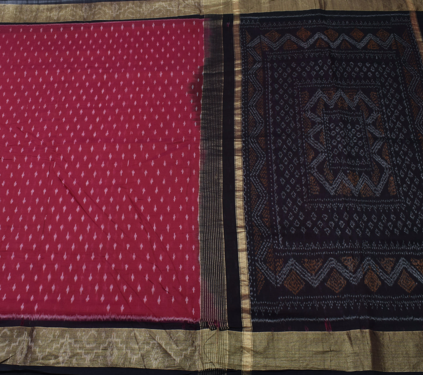 Sushila Vintage Maroon Scrap Saree 100% Pure Silk Woven Sari Craft 5 Yard Fabric