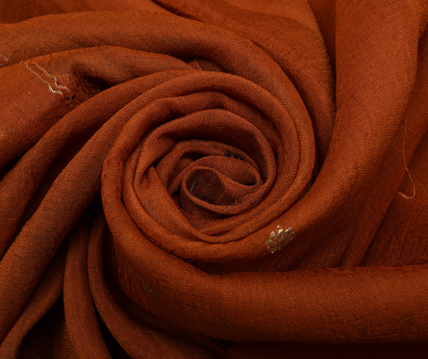 Sushila Vintage Rust Scrap Saree 100% Pure Silk Woven Floral Sari Craft Fabric
