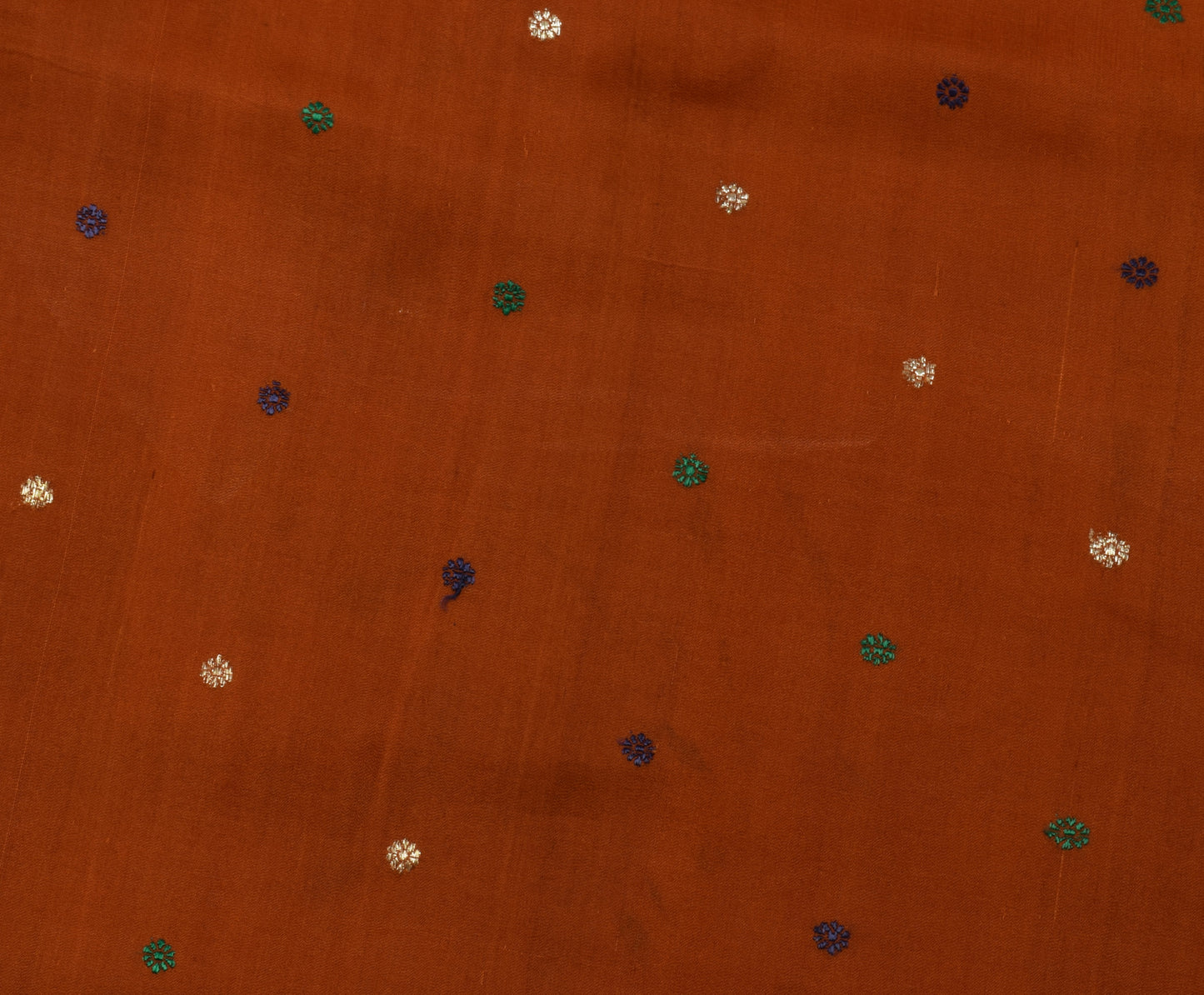 Sushila Vintage Rust Scrap Saree 100% Pure Silk Woven Floral Sari Craft Fabric