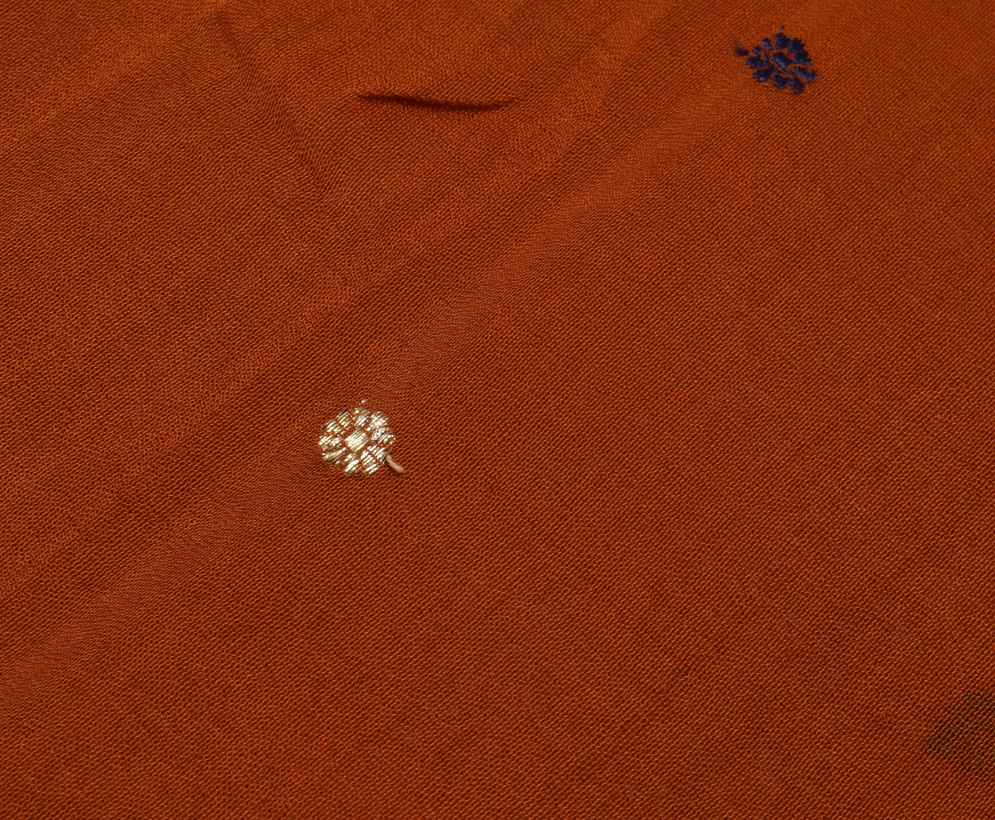 Sushila Vintage Rust Scrap Saree 100% Pure Silk Woven Floral Sari Craft Fabric