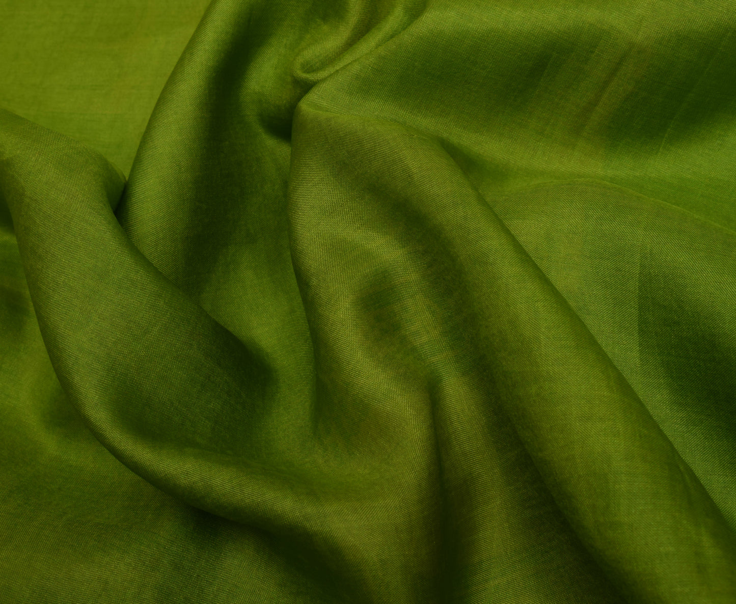 Sushila Vintage Green Scrap Saree 100% Pure Silk Woven Sari Craft 5 Yard Fabric