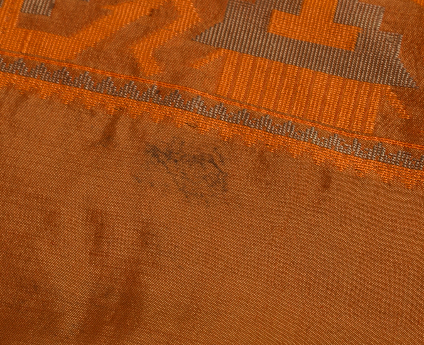 Sushila Vintage Indian Rust Scrap Saree Pure Silk Woven Floral Sari Craft Fabric