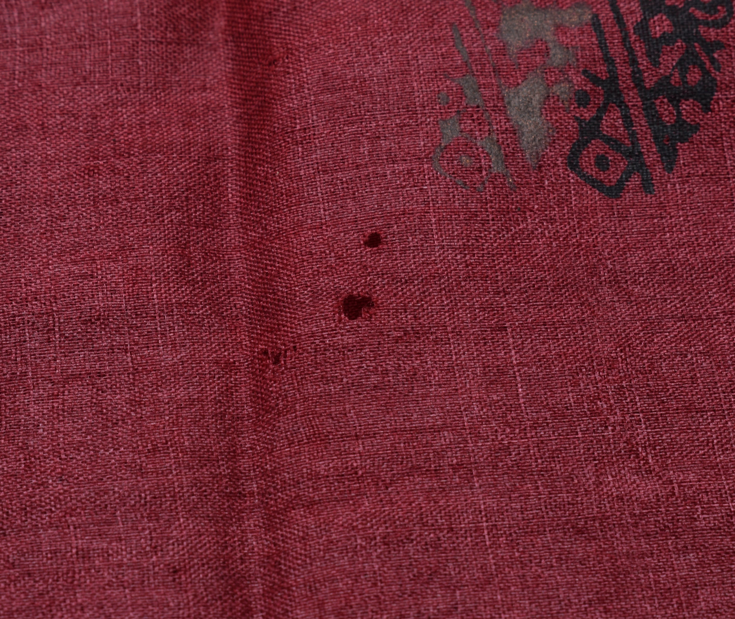 Sushila Vintage Indian Maroon Scrap Saree Pure Silk Printed 5 Yard Sari Fabric