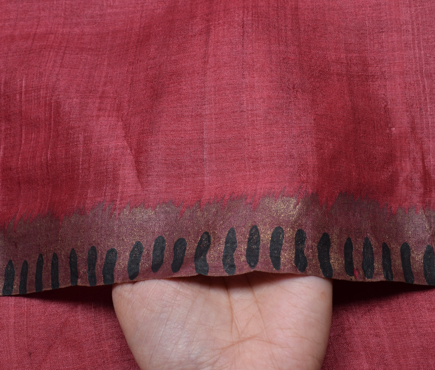 Sushila Vintage Indian Maroon Scrap Saree Pure Silk Printed 5 Yard Sari Fabric