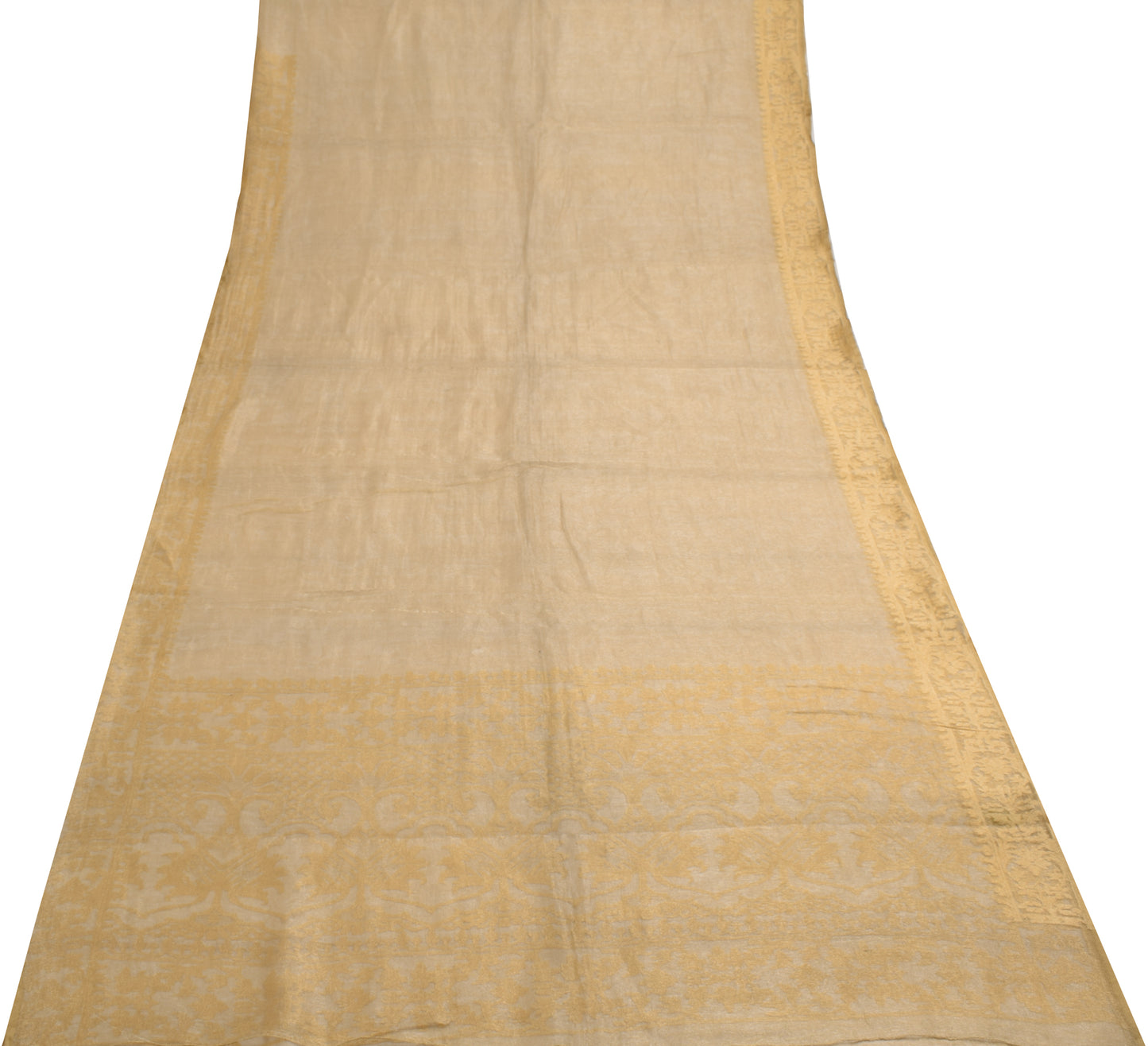 Sushila Vintage Indian Scrap Saree Net Mesh Woven Sari Craft Fabric