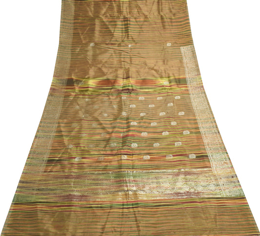 Sushila Vintage Multi-Color Scrap Saree Art Silk Zari Brocade Sari Craft Fabric