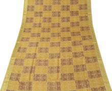 Sushila Vintage Cream Scrap Sari 100% Pure Silk Printed Paisley Craft Fabric