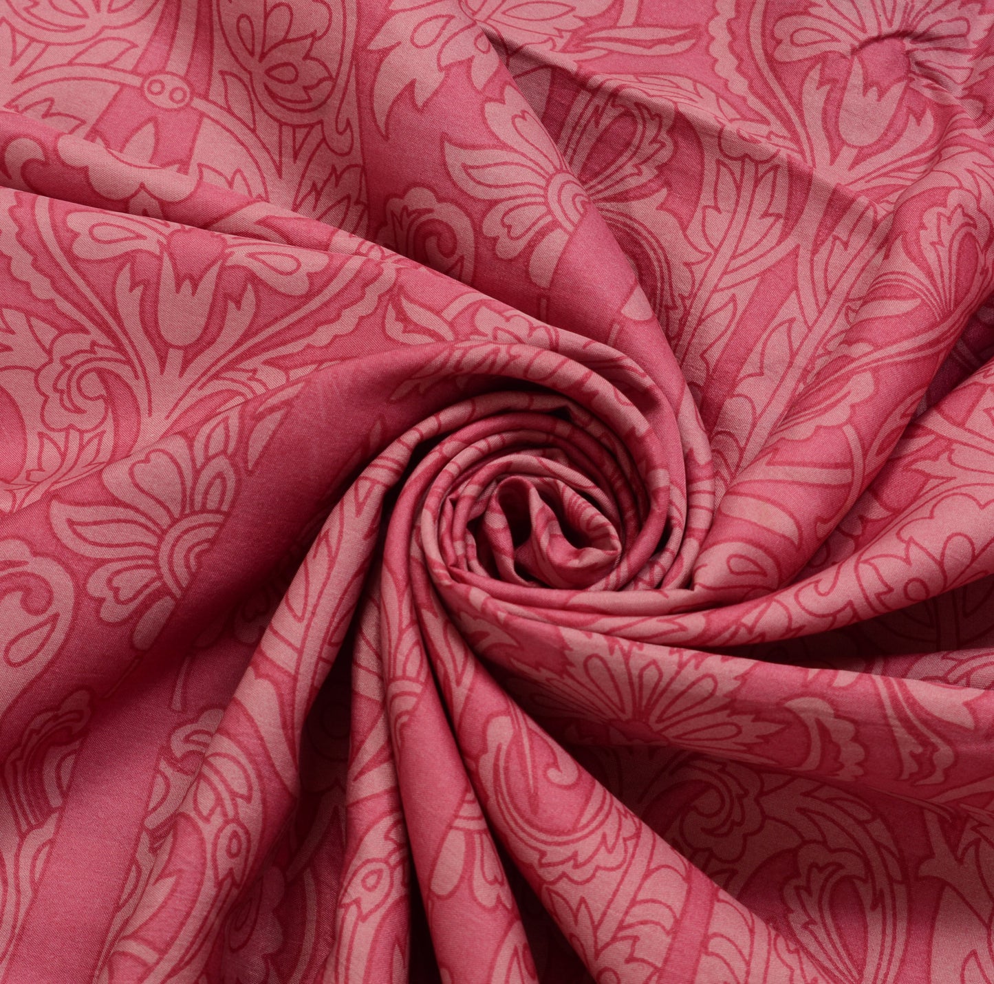 Sushila Vintage Pink Scrap Saree 100% Pure Silk Printed Paisley Craft Fabric