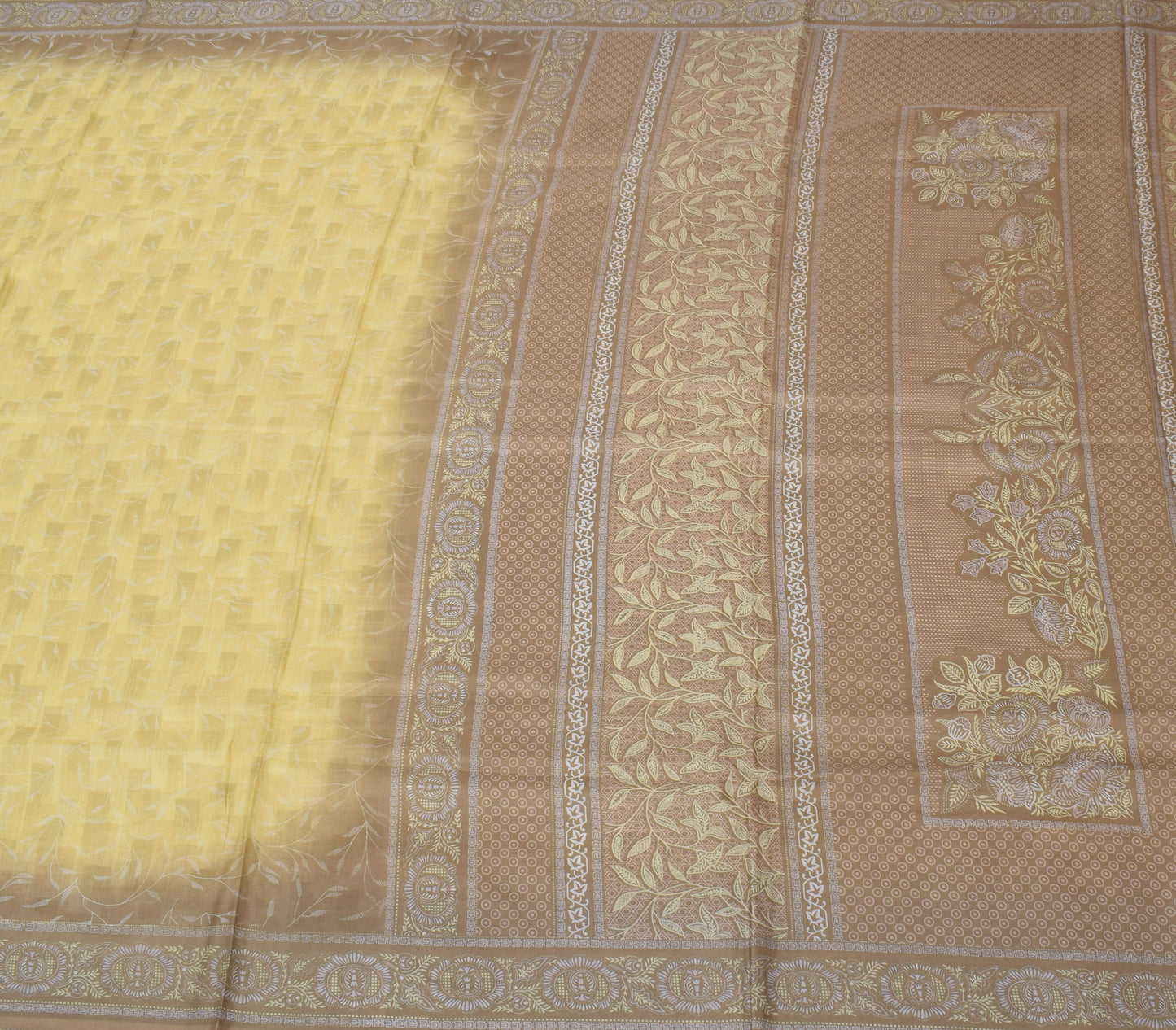 Sushila Vintage Green Scrap Saree 100% Pure Silk Printed Floral Sari Fabric