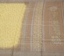 Sushila Vintage Green Scrap Saree 100% Pure Silk Printed Floral Sari Fabric