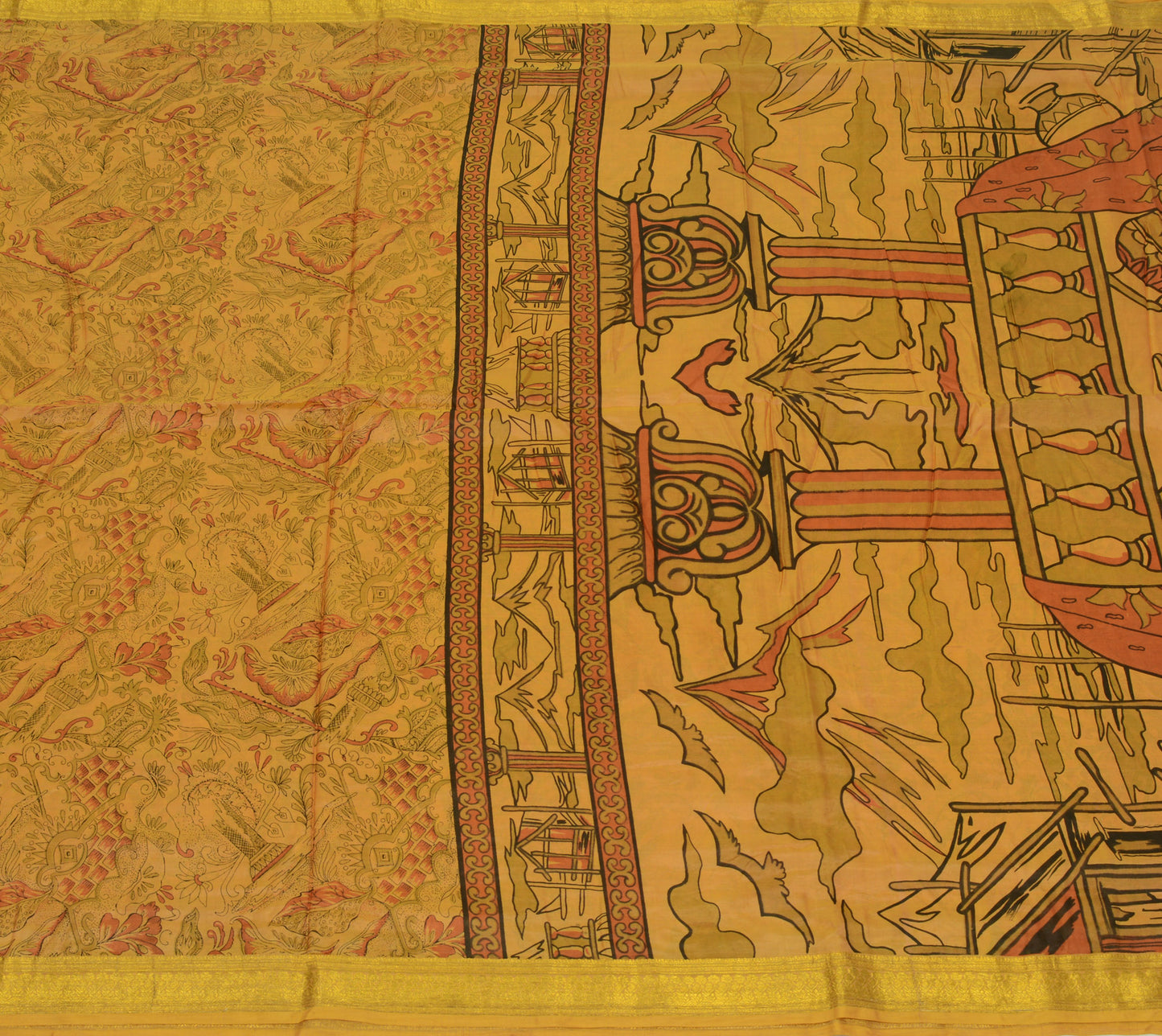 Sushila Vintage Brown Scrap Saree 100% Pure Silk Printed Indian Sari Fabric