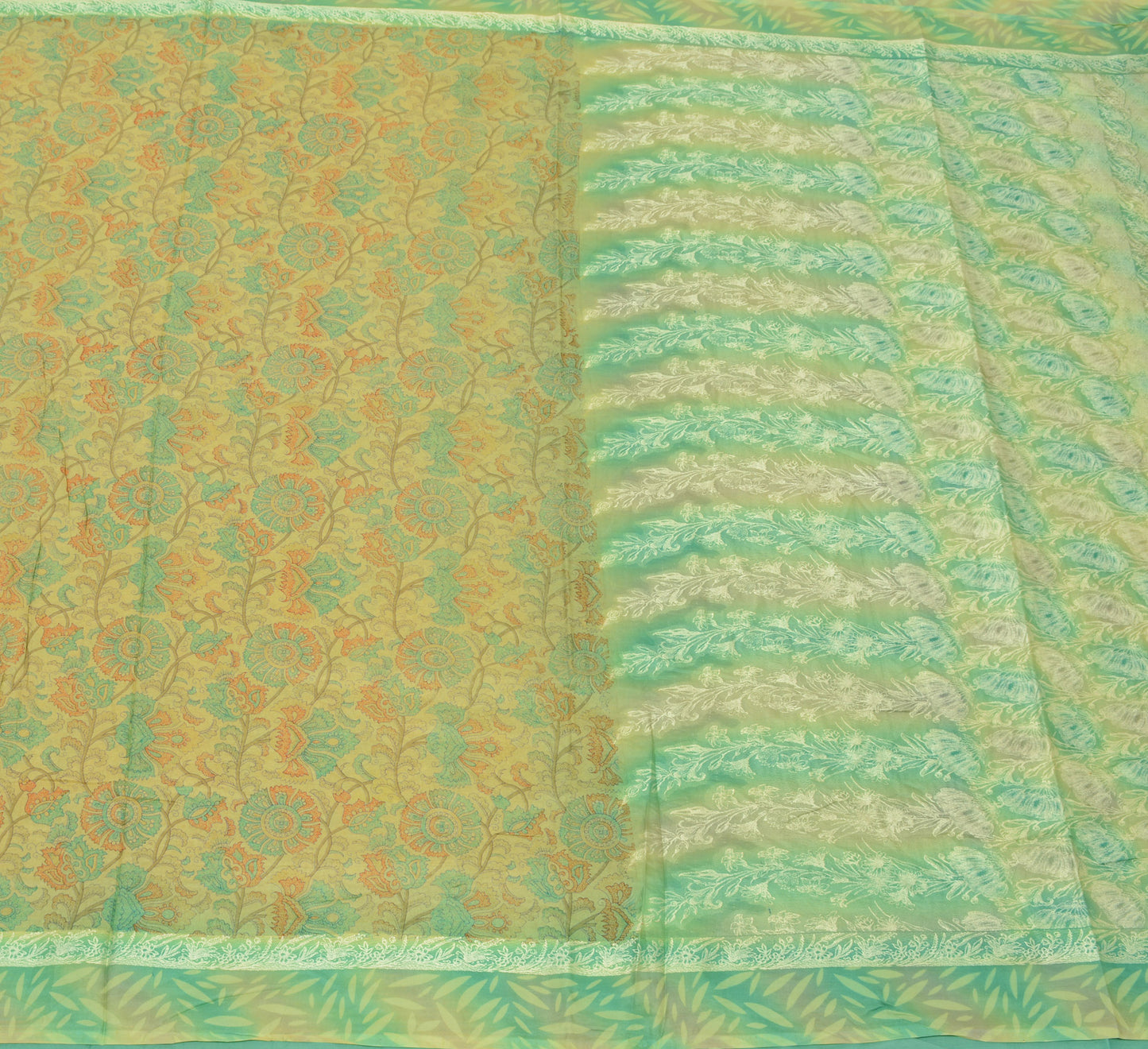 Sushila Vintage Indian Scrap Saree 100% Pure Silk Printed Floral Sari Fabric
