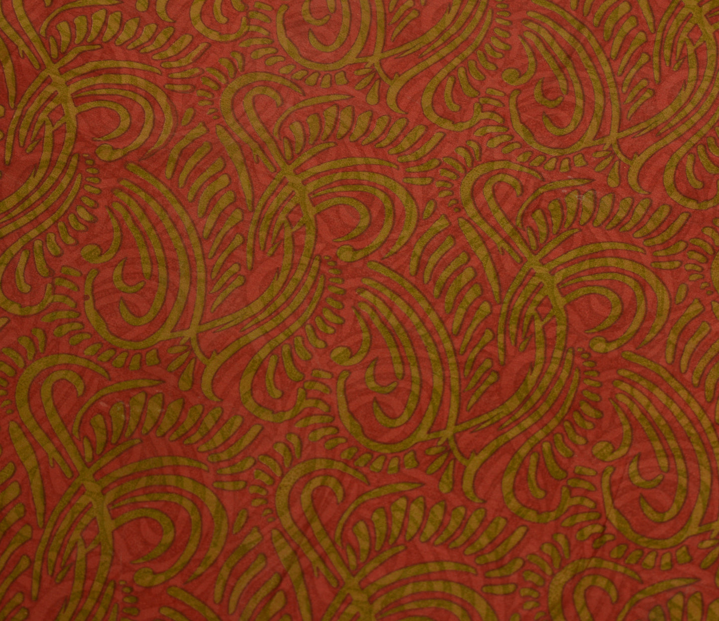 Sushila Vintage Maroon Scrap Saree 100% Pure Silk Printed Floral Sari Fabric