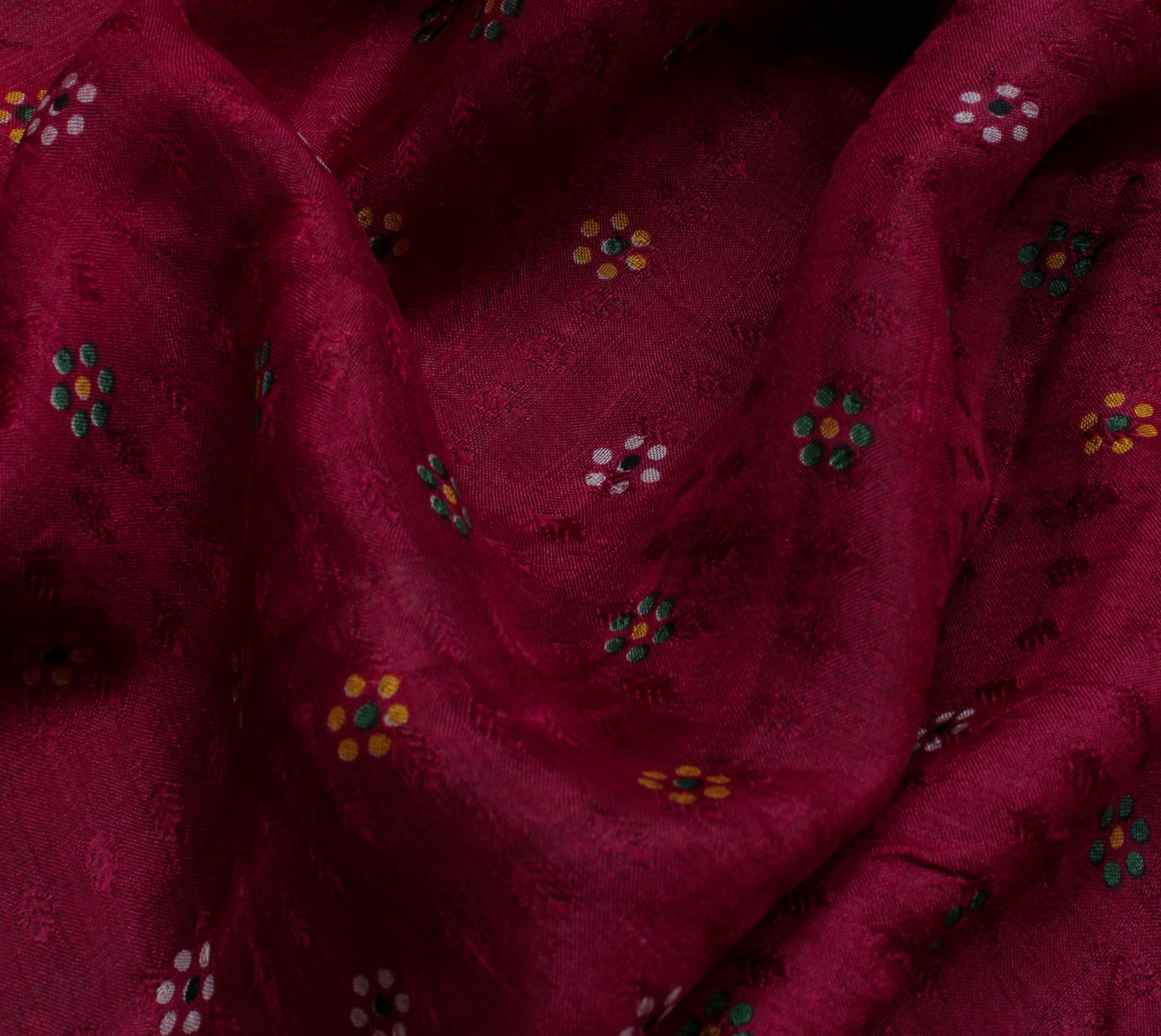 Sushila Vintage Indian Scrap Saree 100% Pure Silk Printed Floral Sari Fabric