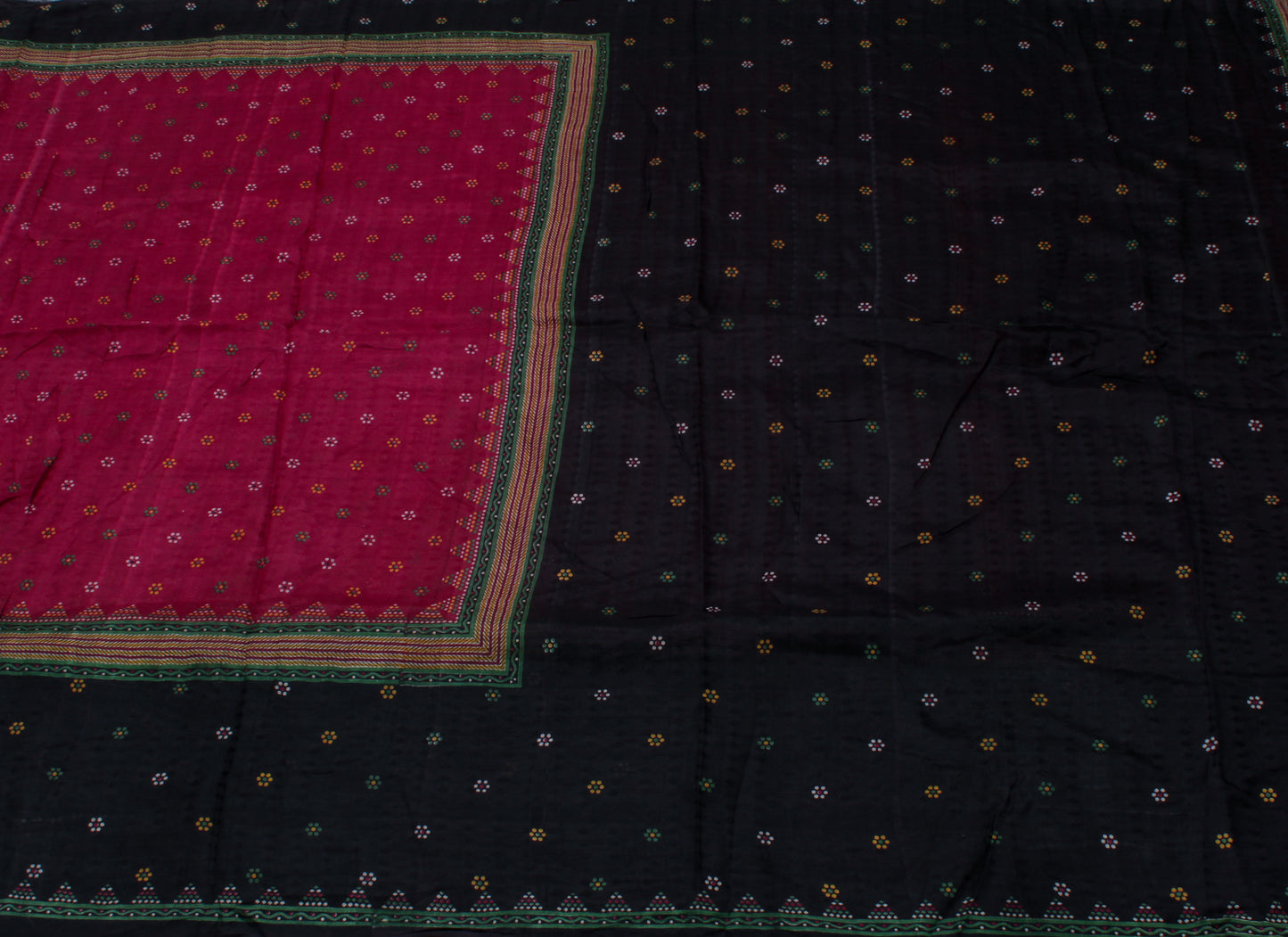 Sushila Vintage Indian Scrap Saree 100% Pure Silk Printed Floral Sari Fabric