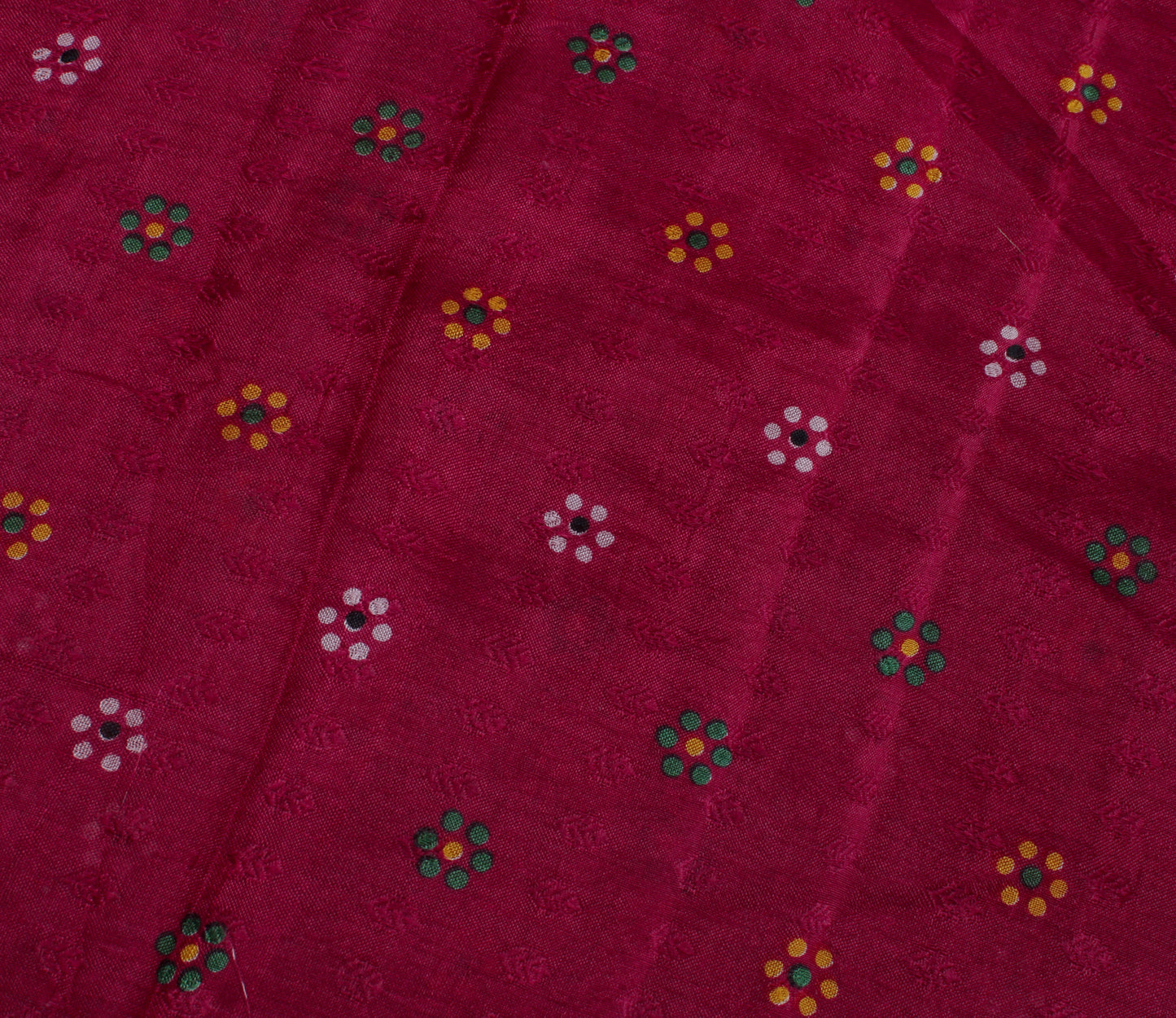 Sushila Vintage Indian Scrap Saree 100% Pure Silk Printed Floral Sari Fabric