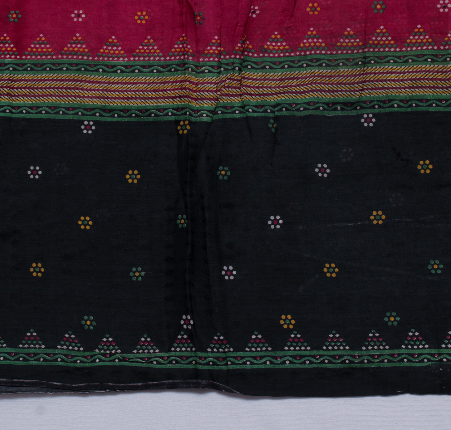 Sushila Vintage Indian Scrap Saree 100% Pure Silk Printed Floral Sari Fabric