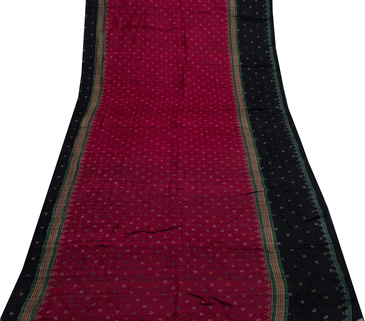 Sushila Vintage Indian Scrap Saree 100% Pure Silk Printed Floral Sari Fabric