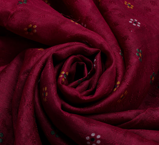 Sushila Vintage Indian Scrap Saree 100% Pure Silk Printed Floral Sari Fabric