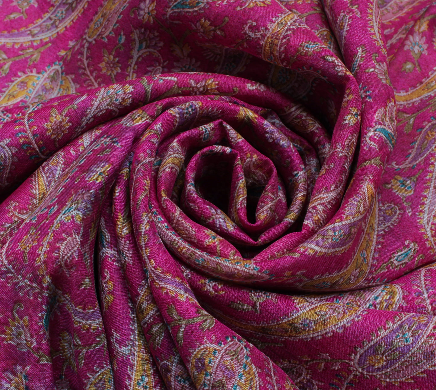 Sushila Vintage Pink Scrap Saree 100% Pure Silk Printed Paisley Sari Fabric
