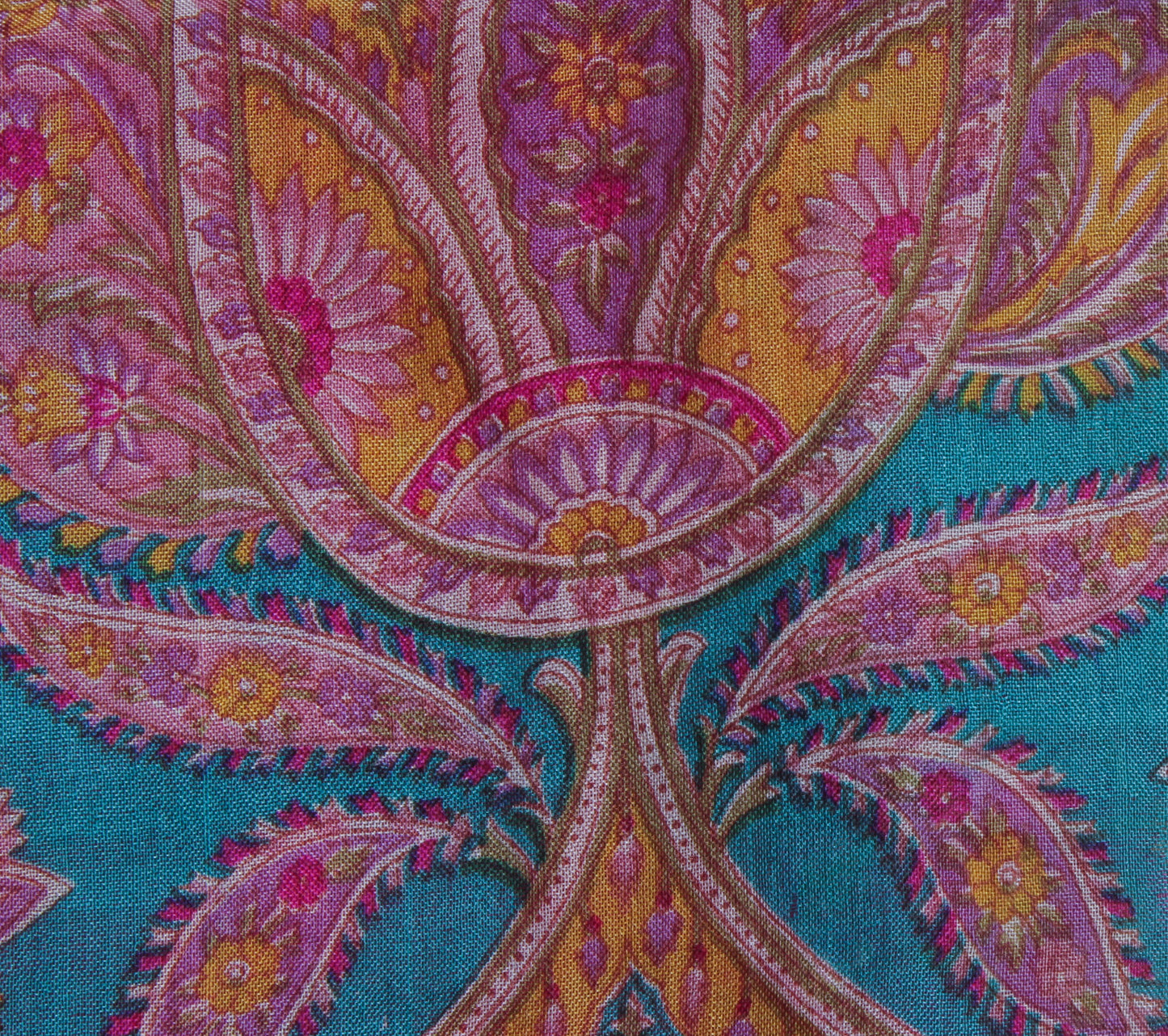 Sushila Vintage Pink Scrap Saree 100% Pure Silk Printed Paisley Sari Fabric
