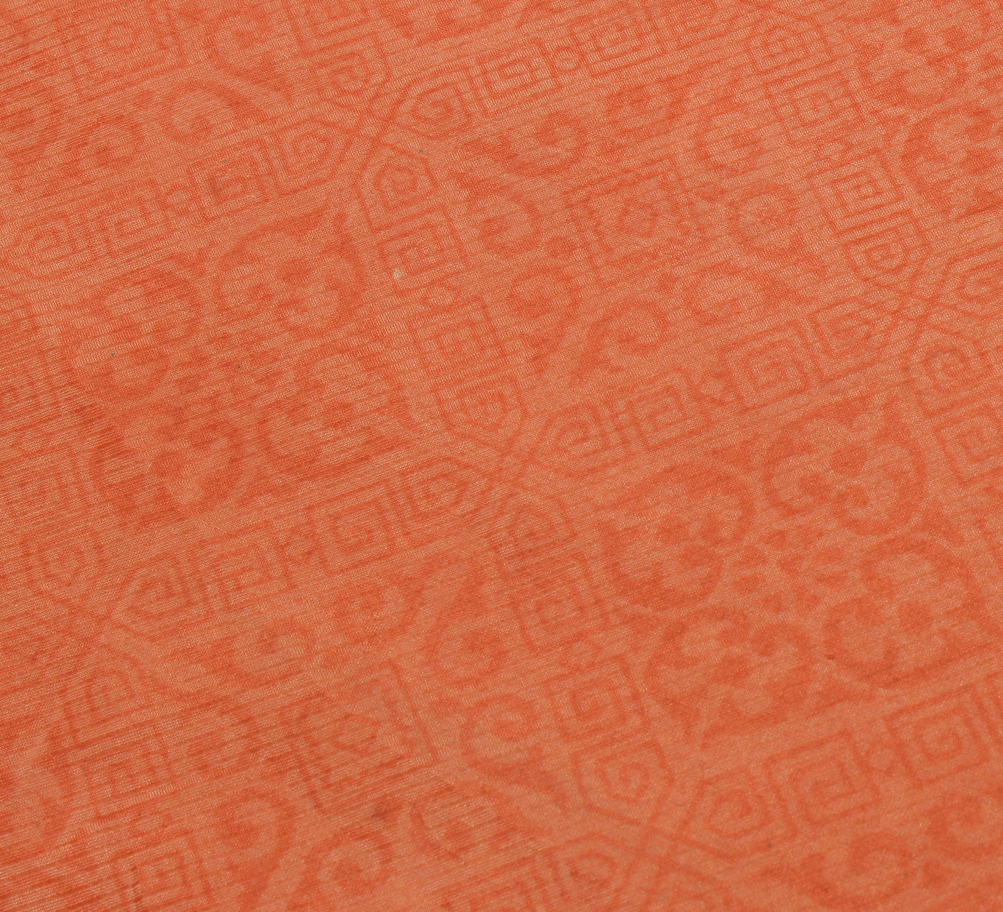 Sushila Vintage Peach Scrap Saree 100% Pure Silk Printed Floral Sari Fabric