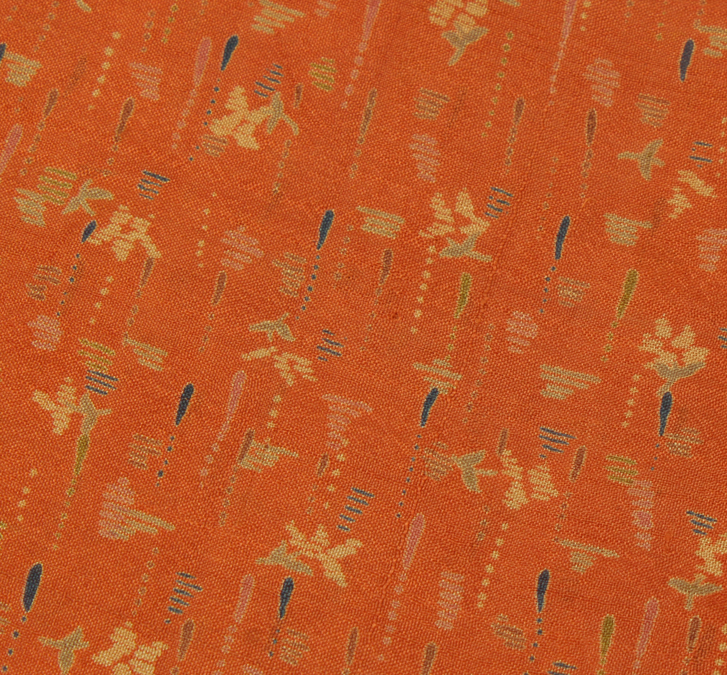 Sushila Vintage Rust Scrap Saree 100% Pure Silk Printed Floral Sari Craft Fabric