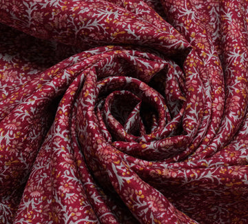Sushila Vintage Indian Scrap Saree 100% Pure Silk Printed Floral Sari Fabric