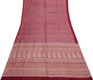 Sushila Vintage Indian Scrap Saree 100% Pure Silk Printed Floral Sari Fabric